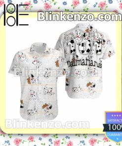101 Dalmatians Black White Polka Dot Disney Hawaii Shirt