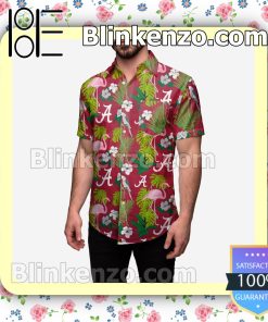 Alabama Crimson Tide Floral Short Sleeve Shirts