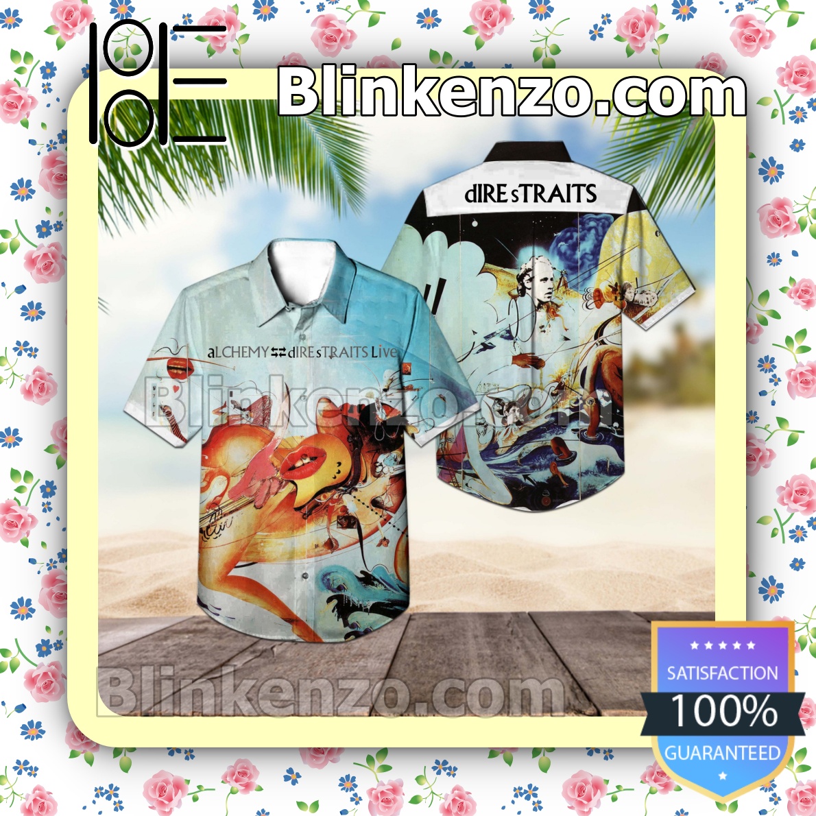 Alchemy Dire Straits Live Album Cover Artwork Summer Beach Shirt