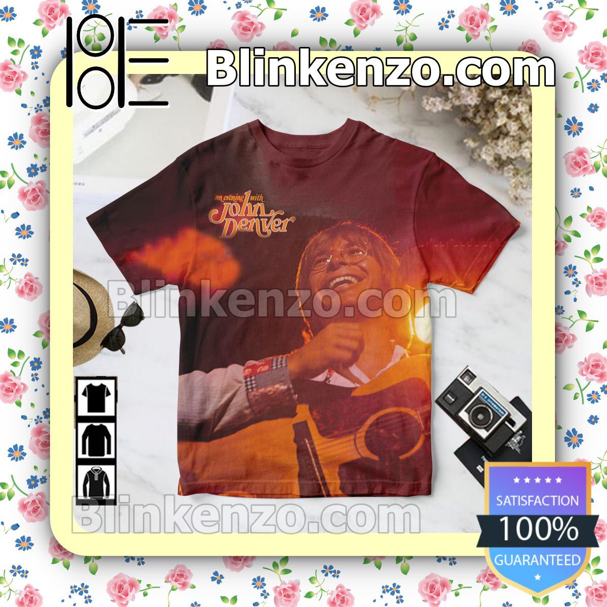 Fast Shipping An Evening With John Denver Album Cover Birthday Shirt