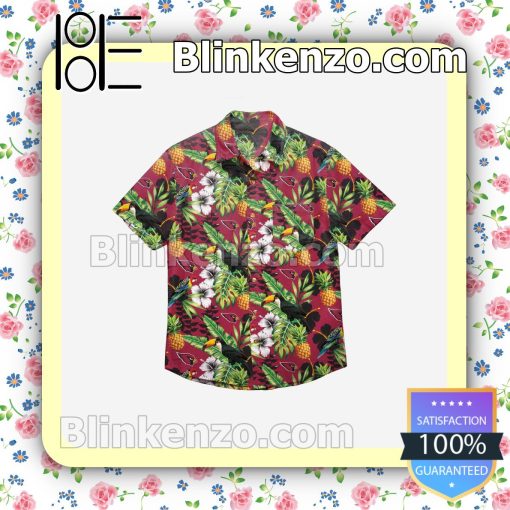 Arizona Cardinals Floral Short Sleeve Shirts a