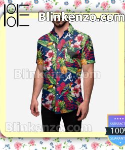 Atlanta Braves Floral Short Sleeve Shirts