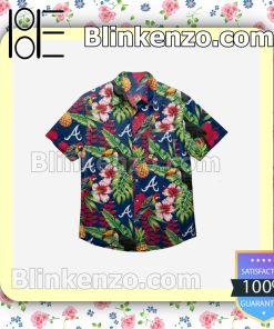Atlanta Braves Floral Short Sleeve Shirts a