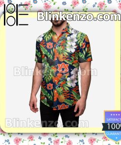 Auburn Tigers Floral Short Sleeve Shirts