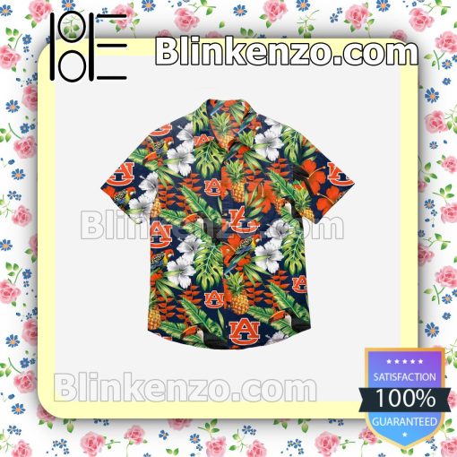 Auburn Tigers Floral Short Sleeve Shirts a