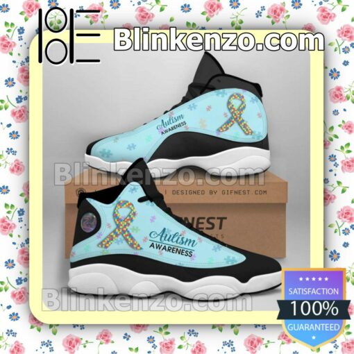 Autism Awareness Ribbon Blue Jordan Running Shoes