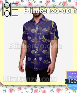Baltimore Ravens Floral Short Sleeve Shirts