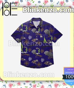 Baltimore Ravens Floral Short Sleeve Shirts a