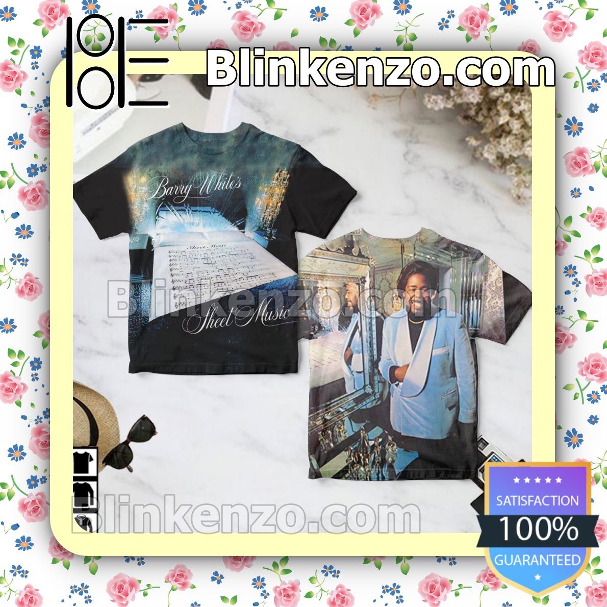 Where To Buy Barry White Sheet Music Album Cover Birthday Shirt