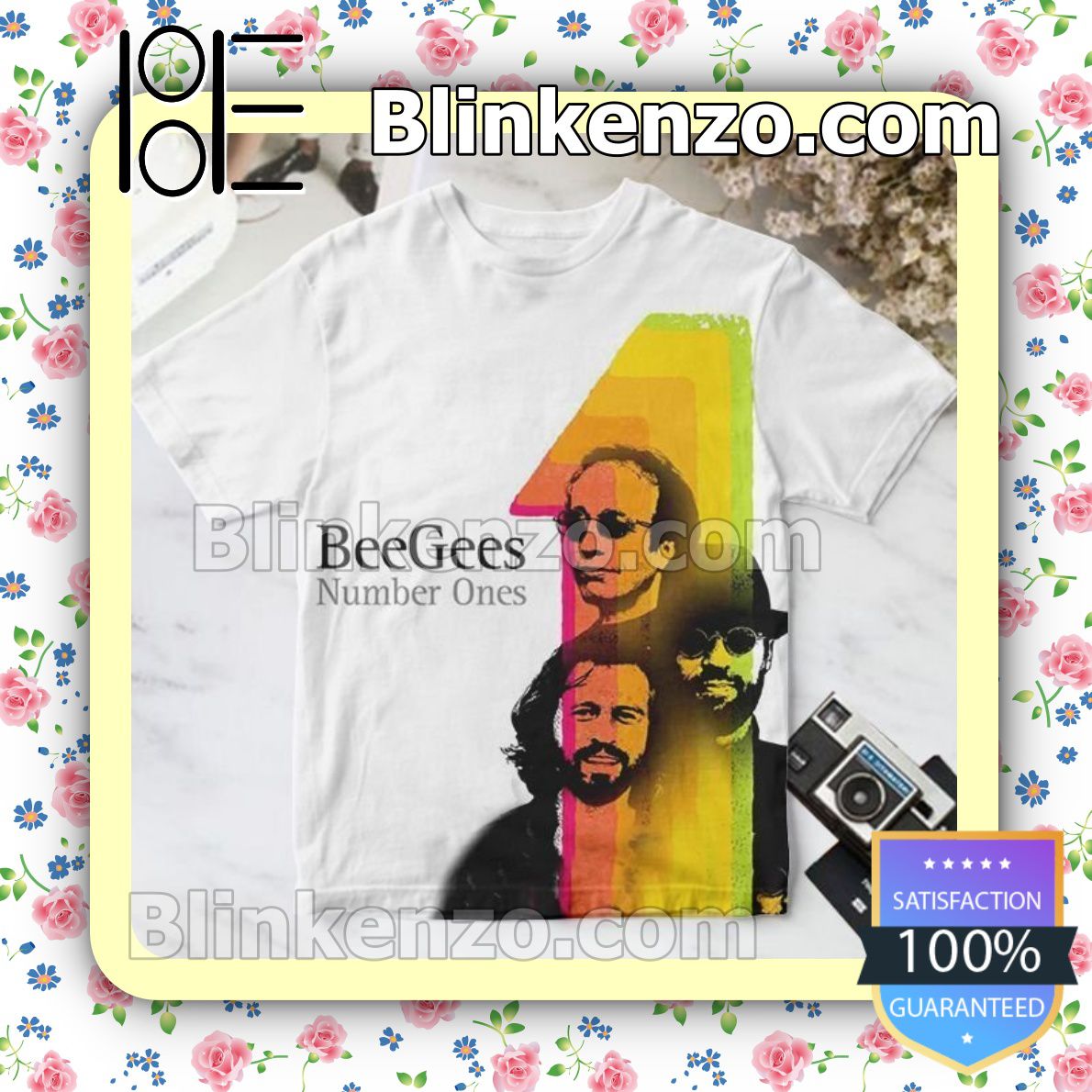 Real Bee Gees Number Ones Album Cover White Custom Shirt