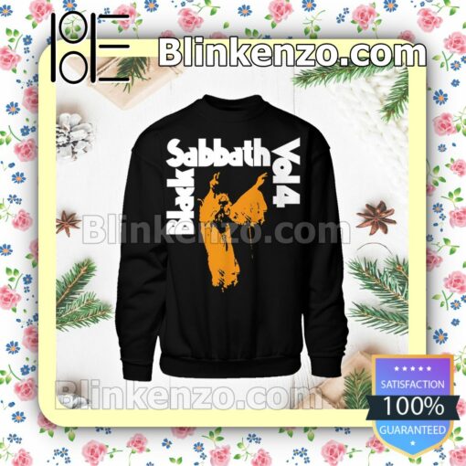 Black Sabbath Vol. 4 Album Cover Black Custom Long Sleeve Shirts For Women