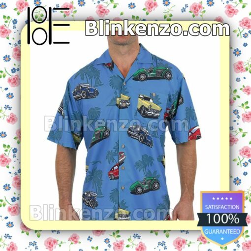 Blue Classic Cars Button Down Hawaii Shirt