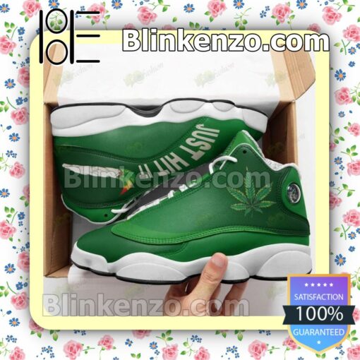 Cannabis Just Hit It Green Jordan Running Shoes
