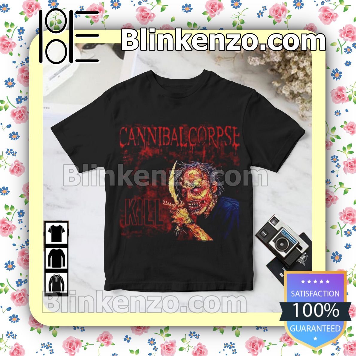 Wonderful Cannibal Corpse Kill Album Cover Style 2 Black Birthday Shirt