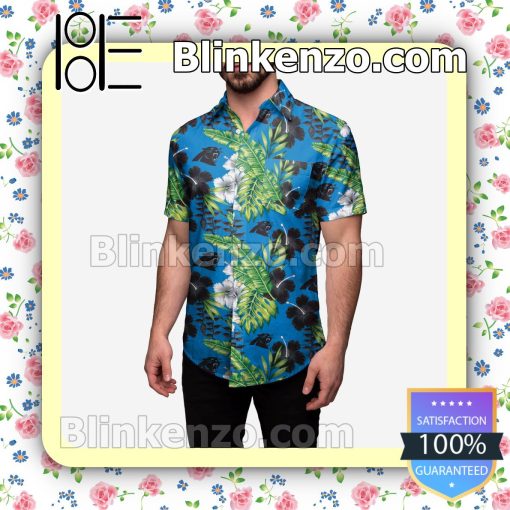 Carolina Panthers Floral Short Sleeve Shirts