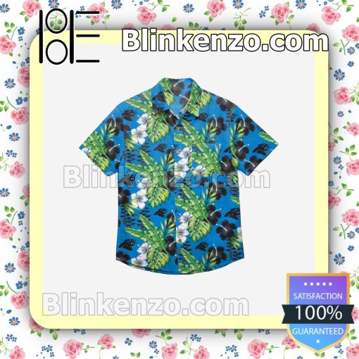 Carolina Panthers Floral Short Sleeve Shirts a