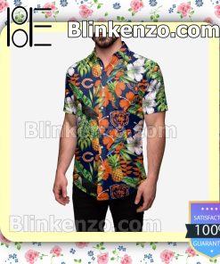 Chicago Bears Floral Short Sleeve Shirts