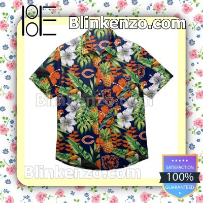 Chicago Bears Floral Short Sleeve Shirts a