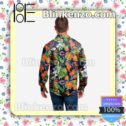 Chicago Bears Long Sleeve Floral Short Sleeve Shirts a