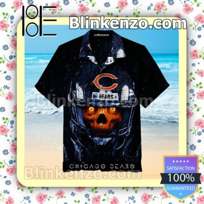 Chicago Bears Skull Print Unisex Short Sleeve Shirt