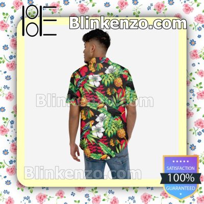 Chicago Blackhawks Floral Short Sleeve Shirts a