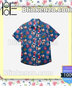 Chicago Cubs Christmas Explosion Short Sleeve Shirts a