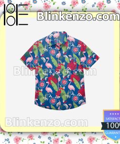 Chicago Cubs Floral Short Sleeve Shirts a
