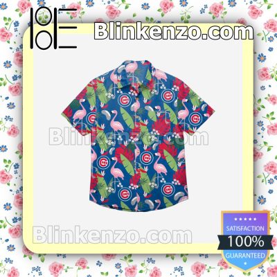 Chicago Cubs Floral Short Sleeve Shirts a