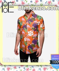 Clemson Tigers Floral Short Sleeve Shirts