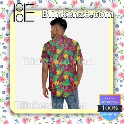 Cleveland Cavaliers Floral Short Sleeve Shirts a