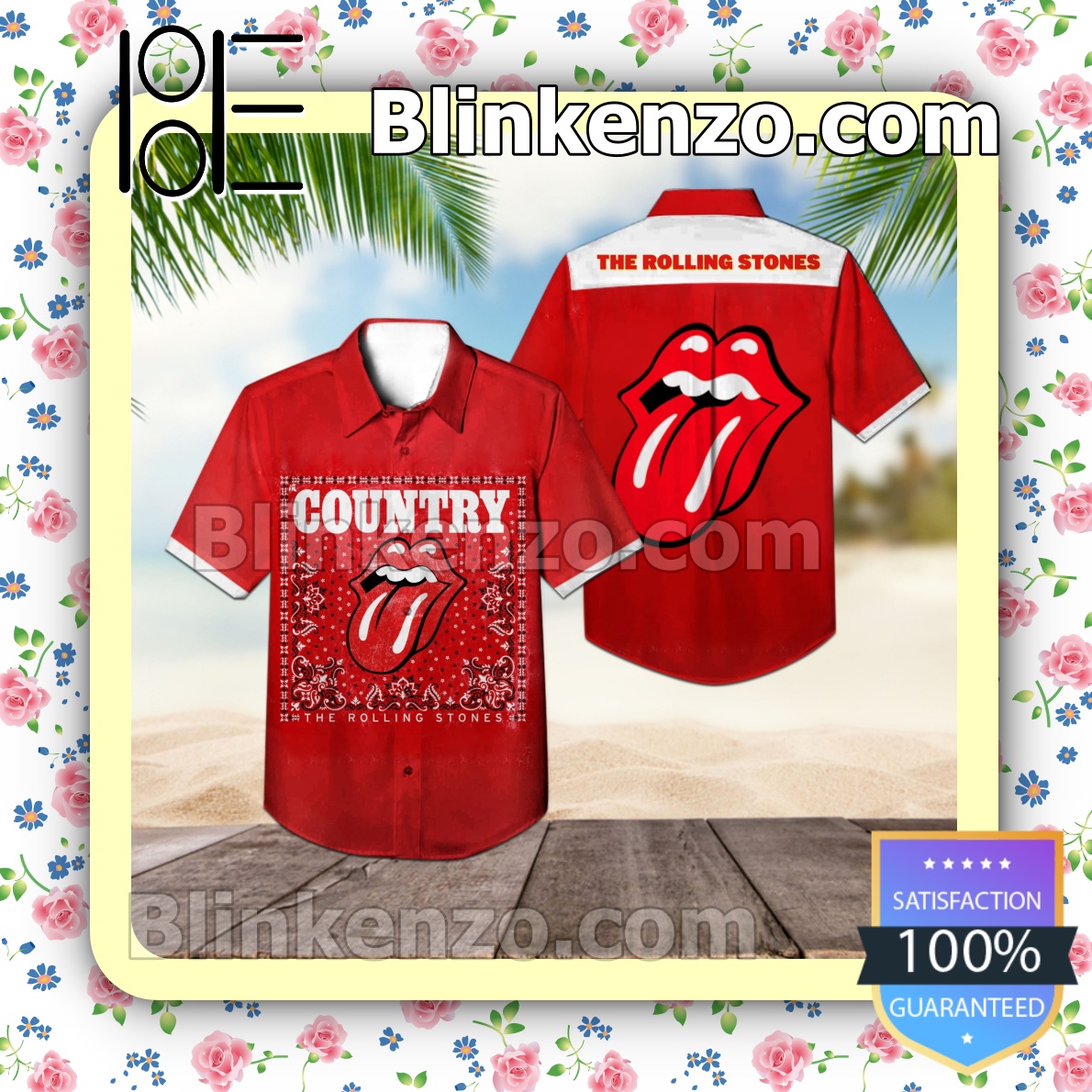 Country By The Rolling Stones Red Summer Beach Shirt