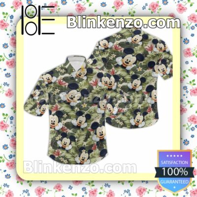 Cute Mickey Mouse Floral Hawaii Shirt