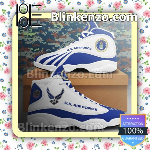 Department Of The Air Force Blue White Jordan Running Shoes
