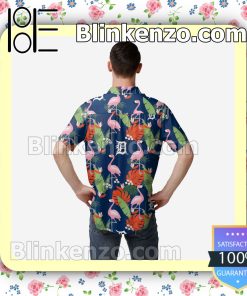 Detroit Tigers Floral Short Sleeve Shirts a