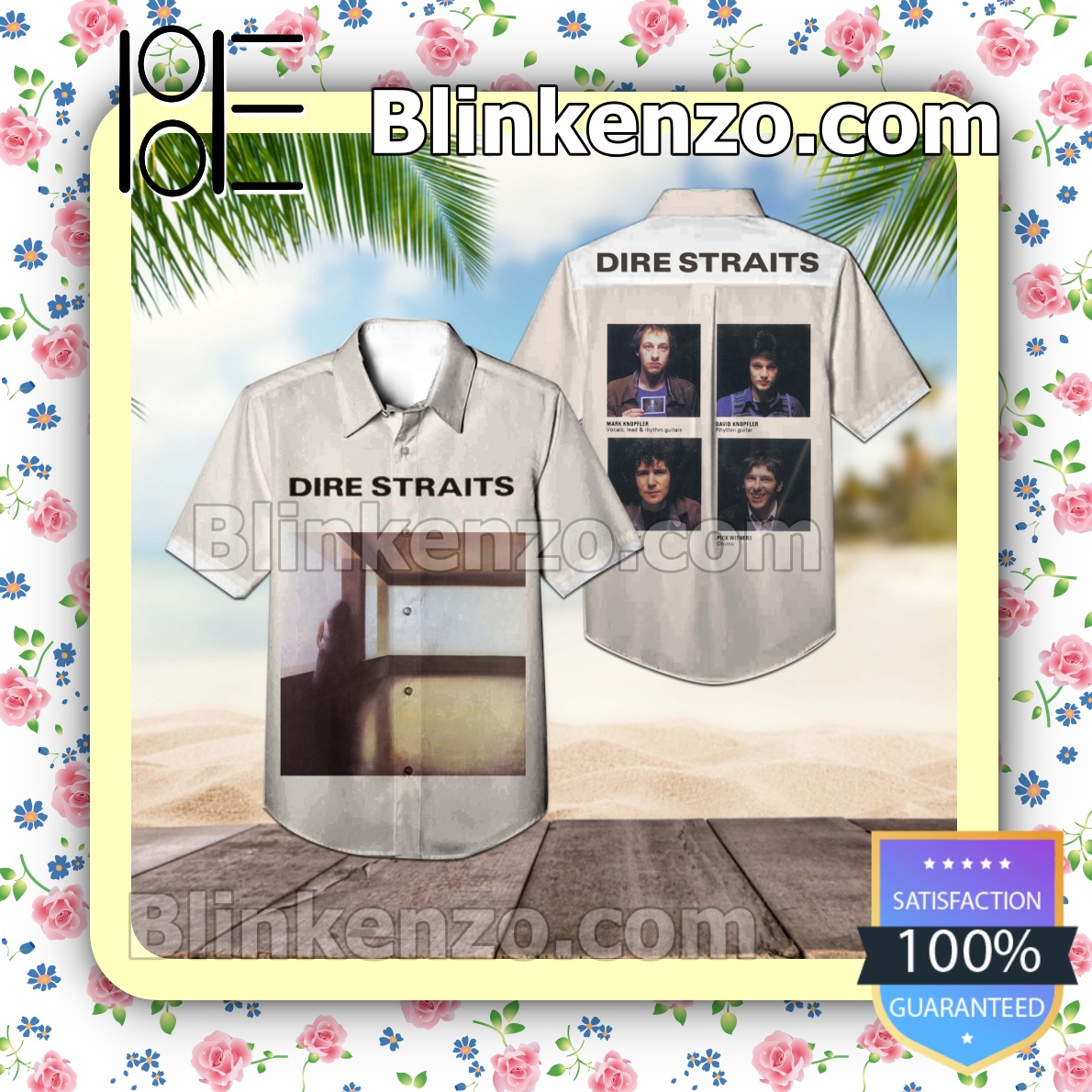 Dire Straits Debut Album Cover Summer Beach Shirt