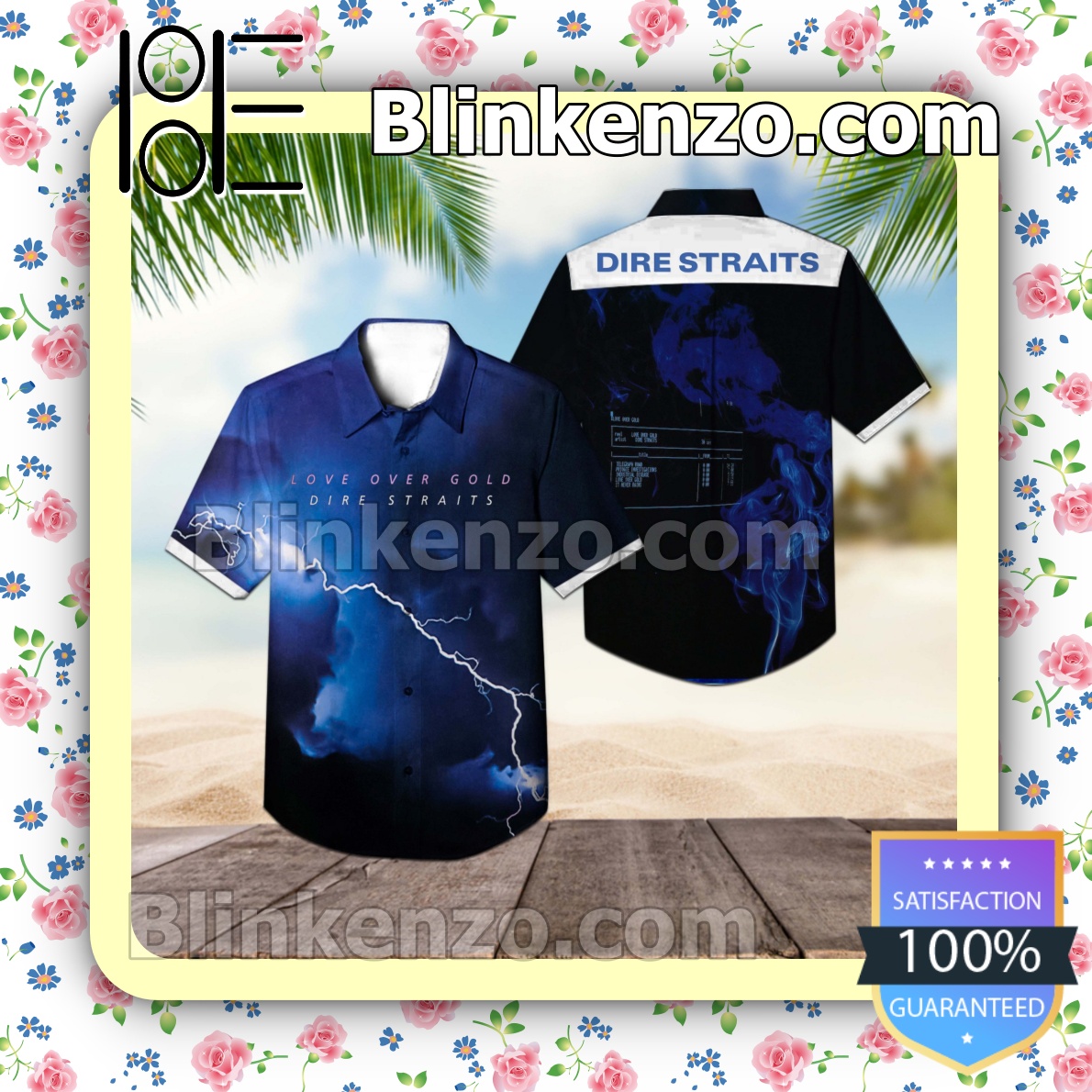 Dire Straits Love Over Gold Album Cover Style 2 Summer Beach Shirt