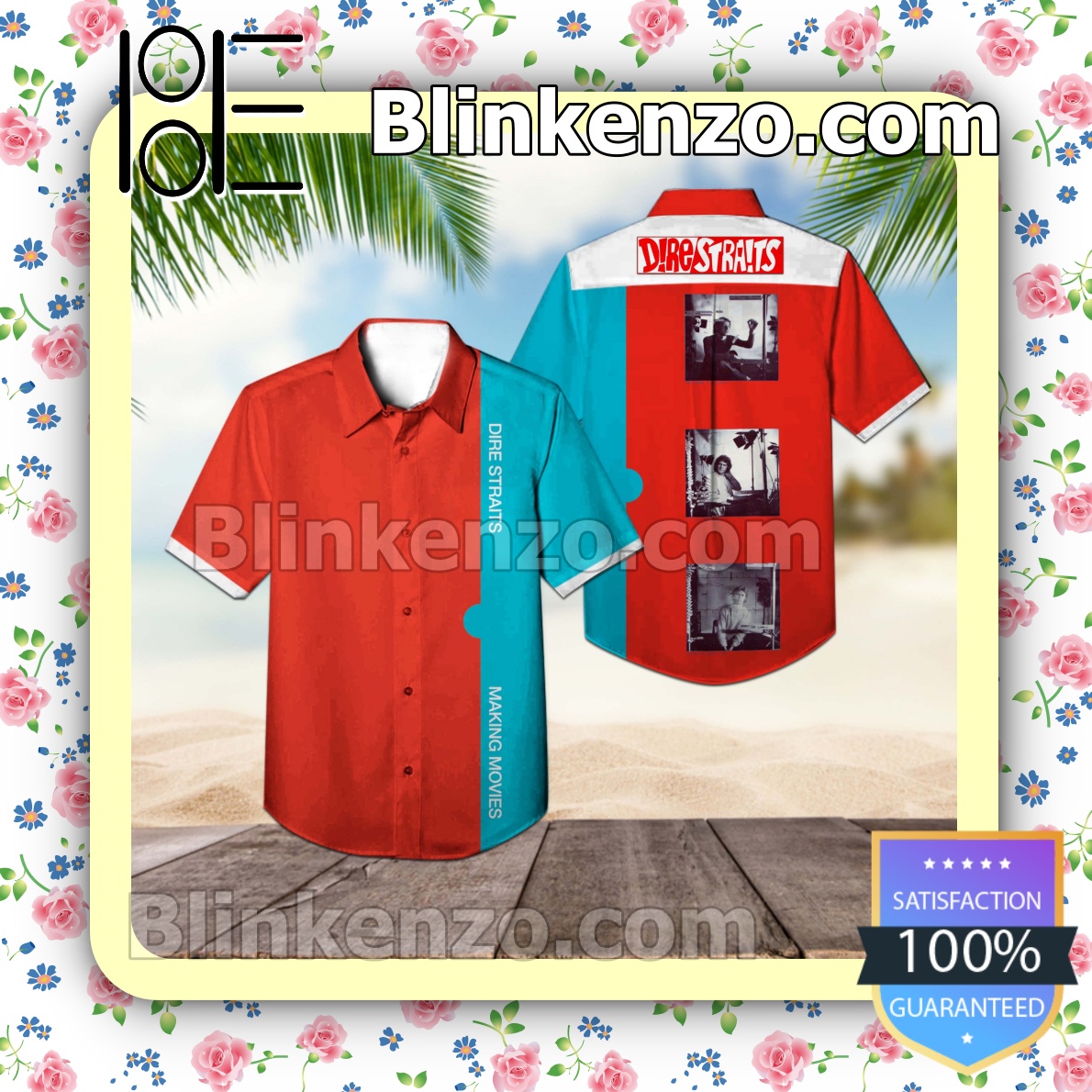 Dire Straits Making Movies Album Cover Red Summer Beach Shirt