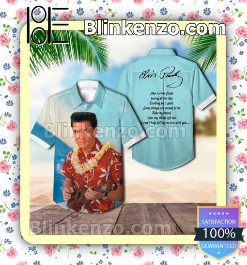 Elvis Presley Blue Summer Beach Shirt