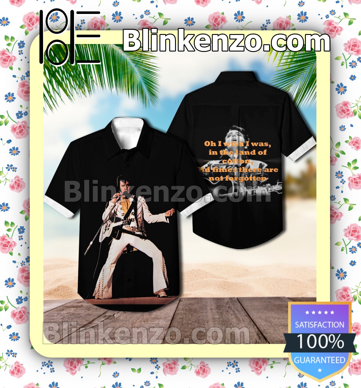 Elvis Presley Double Dynamite Compilation Album Cover Summer Beach Shirt