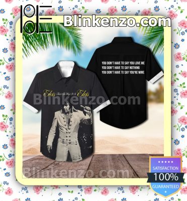 Elvis Presley That's The Way It Is Album Cover Black Summer Beach Shirt