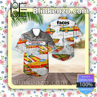 Faces And Rod Stewart Coast To Coast Overture And Beginners Album Cover Summer Beach Shirt