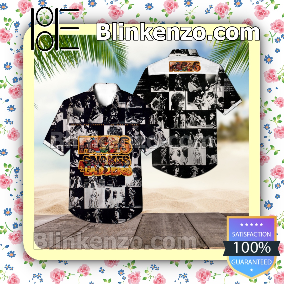 Faces Snakes And Ladders The Best Of Faces Album Cover Summer Beach Shirt
