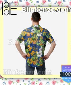 Golden State Warriors Floral Short Sleeve Shirts a