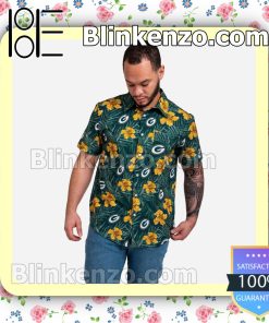 Green Bay Packers Hibiscus Short Sleeve Shirts