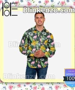 Green Bay Packers Long Sleeve Floral Short Sleeve Shirts