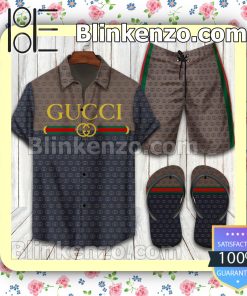 Gucci 2022 Brown And Black Beach Shorts