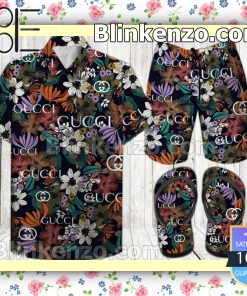 Gucci Colorful Flowers Beach Shorts