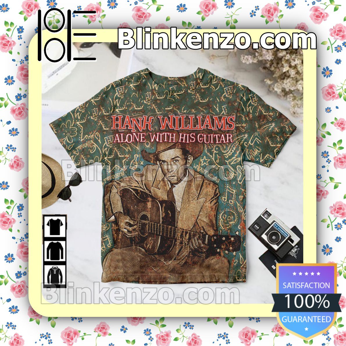 Absolutely Love Hank Williams Alone With His Guitar Album Cover Birthday Shirt