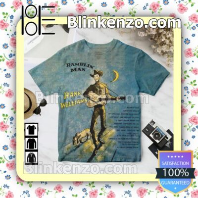 Hank Williams Ramblin' Man Single Cover Blue Birthday Shirt