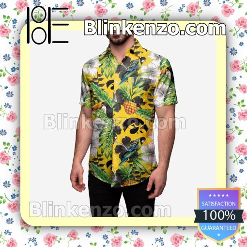 Iowa Hawkeyes Floral Short Sleeve Shirts